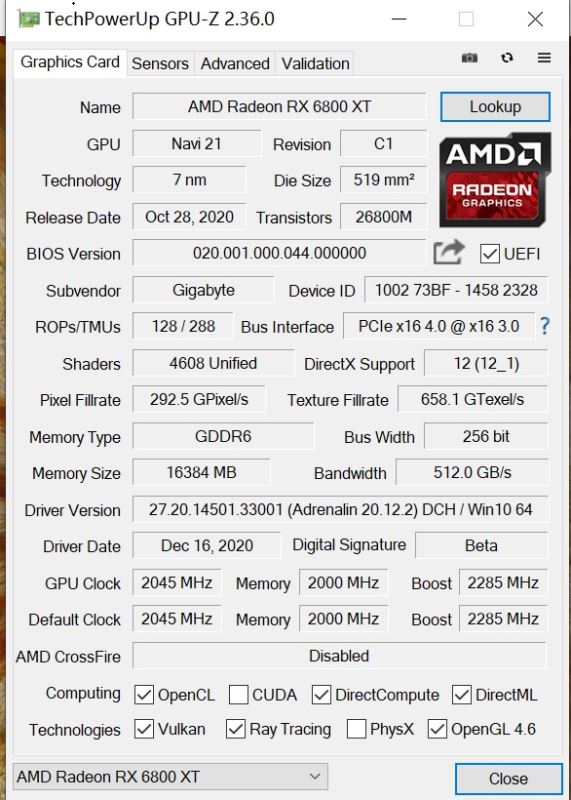 技嘉RX6800XT GAMING OC魔鷹顯卡全方位評測