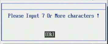 BIOS設置密碼時提示“please input 7 or more characrers”錯誤的解決