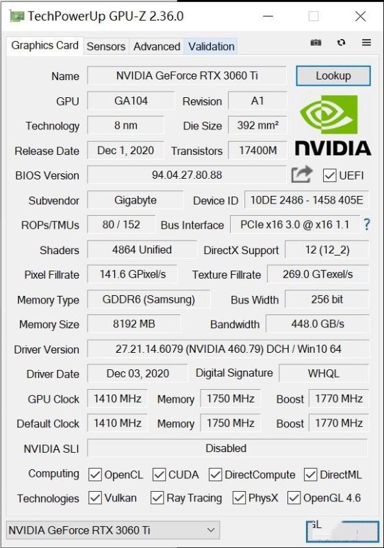 技嘉RTX 3060 Ti GAMING OC PRO 魔鷹詳細評測