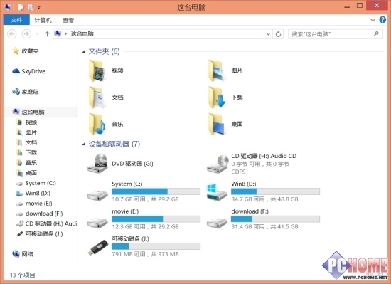 如何將U盤與Win8.1的所有混在一起的存儲(chǔ)設(shè)備和驅(qū)動(dòng)器分開顯示