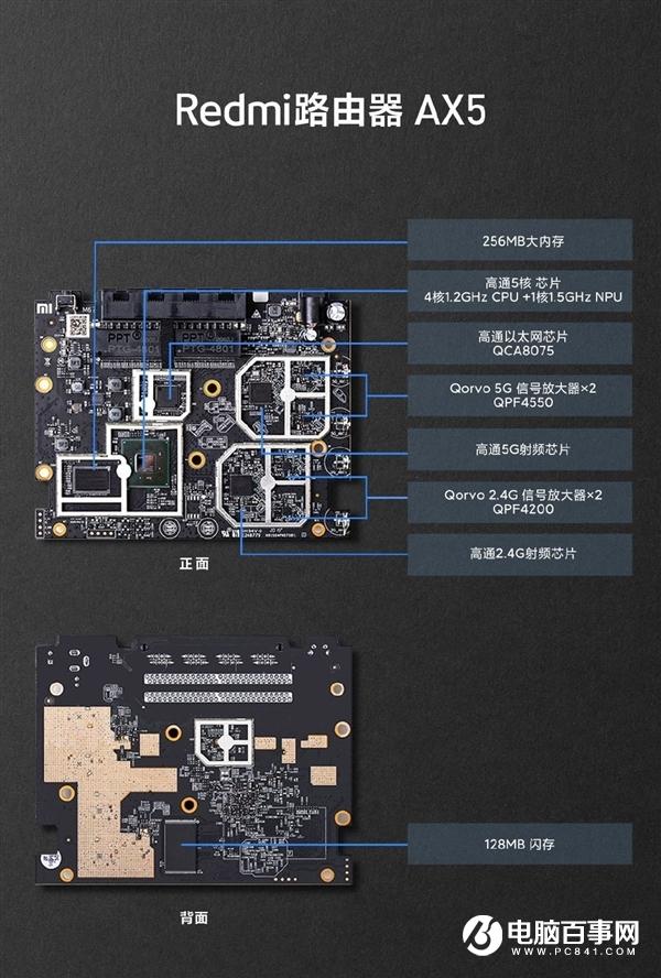 229元！Redmi路由器AX5主板拆機圖曝光：14nm高通5核、256MB內(nèi)存