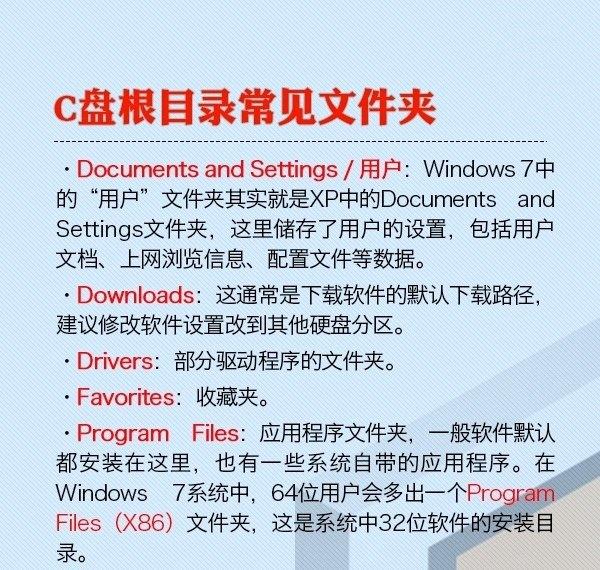 C盤根目錄常見文件夾作用