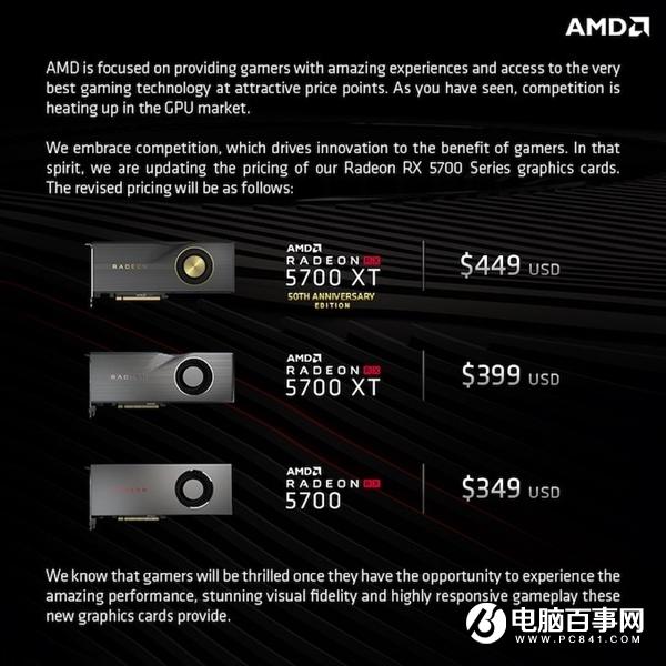 AMD RX 5700顯卡最新售價(jià)曝光：349美元起？