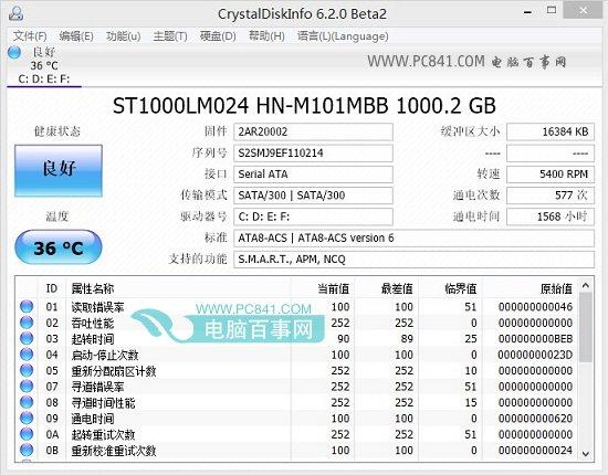 硬盤檢測工具CrystalDiskInfo綠色中文版